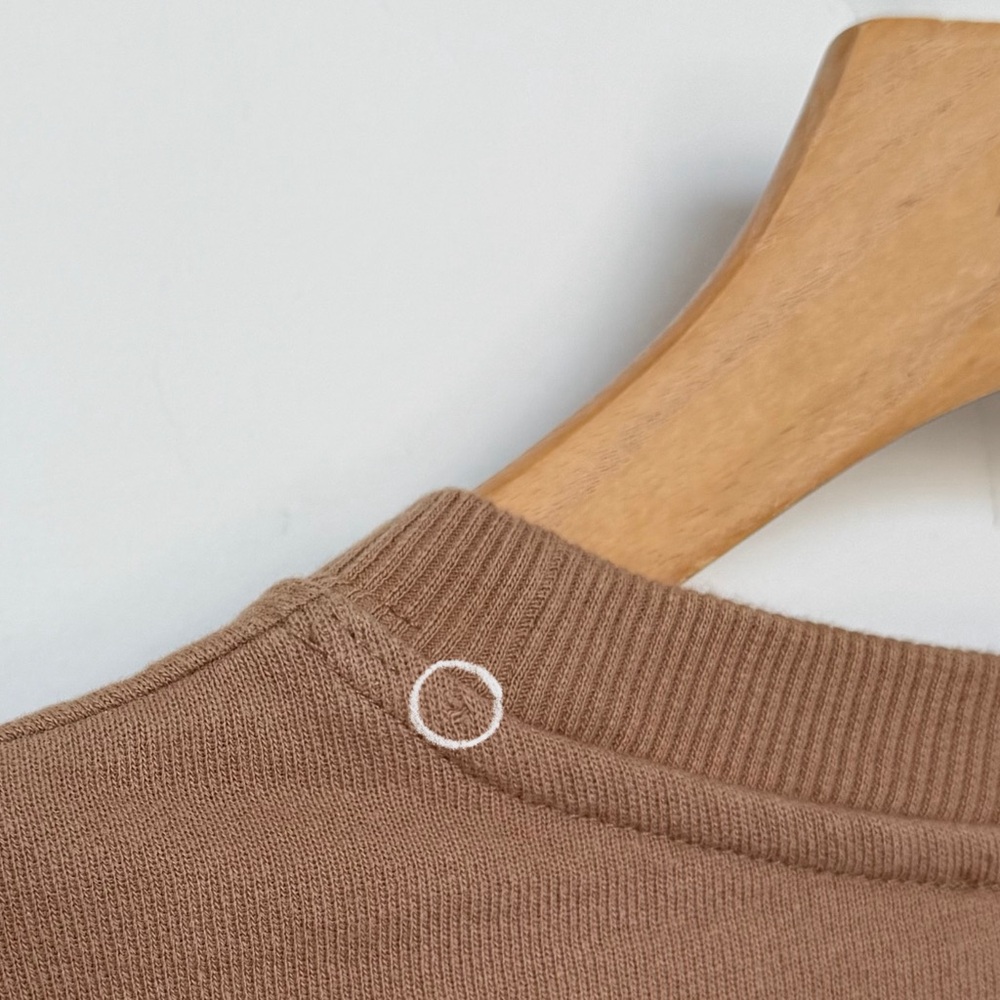 Zara Bustier Stitch Sweatshirt Beige Crewneck Cotton Size S Neutral - Picture 6 of 8